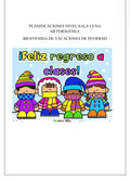 Planificaciónes Sala Cuna Heterogénea “Regreso de Vacaciones de invierno”