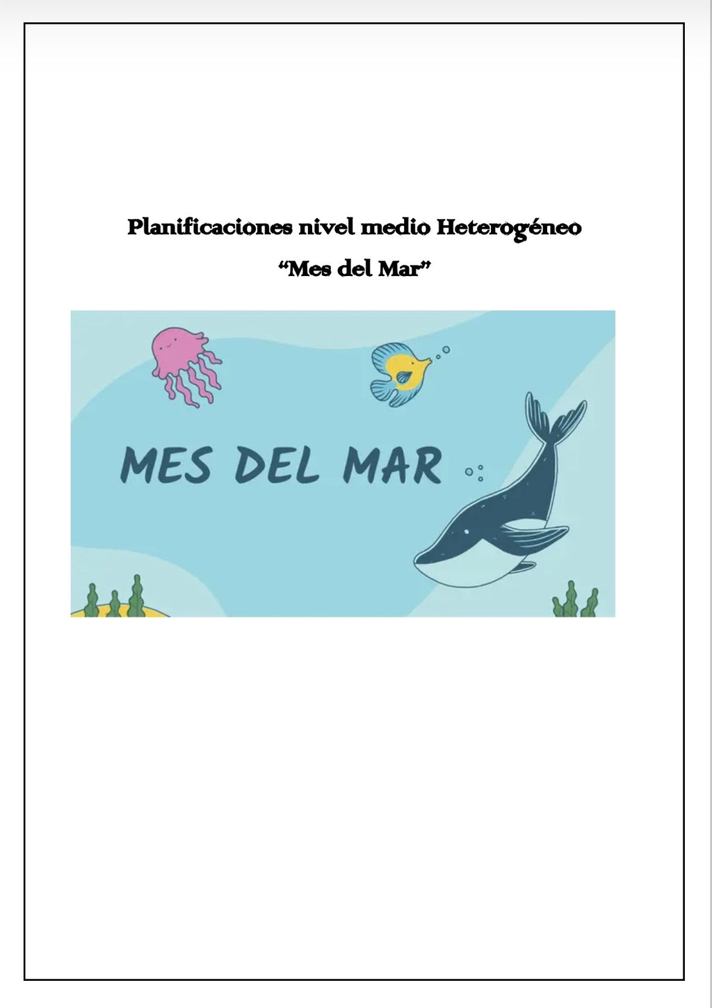 🌊 Planificación Nivel Medio Heterogéneo “Mes del Mar”