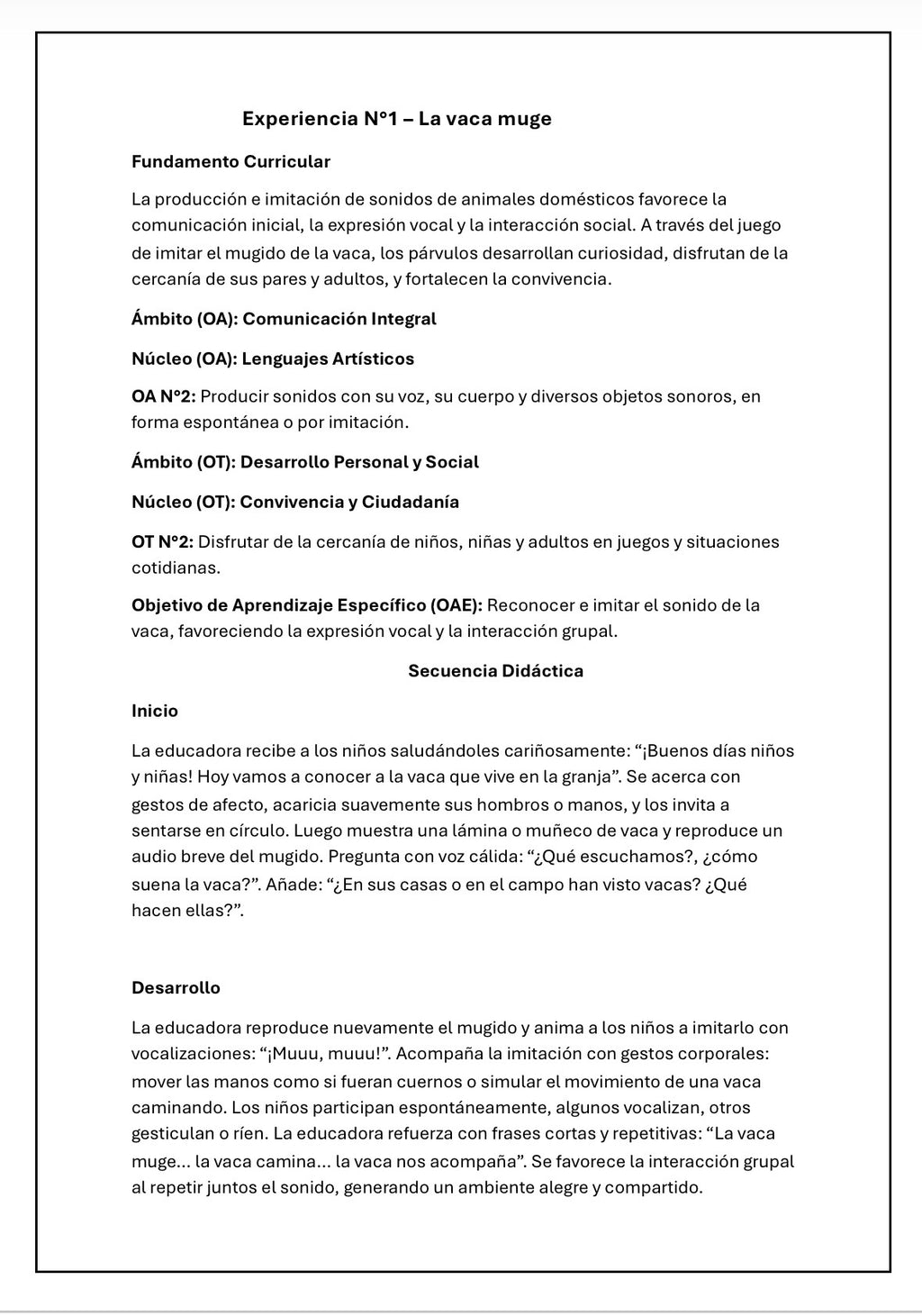 Planificaciónes Sala cuna Heterogénea “Animales de Granja”