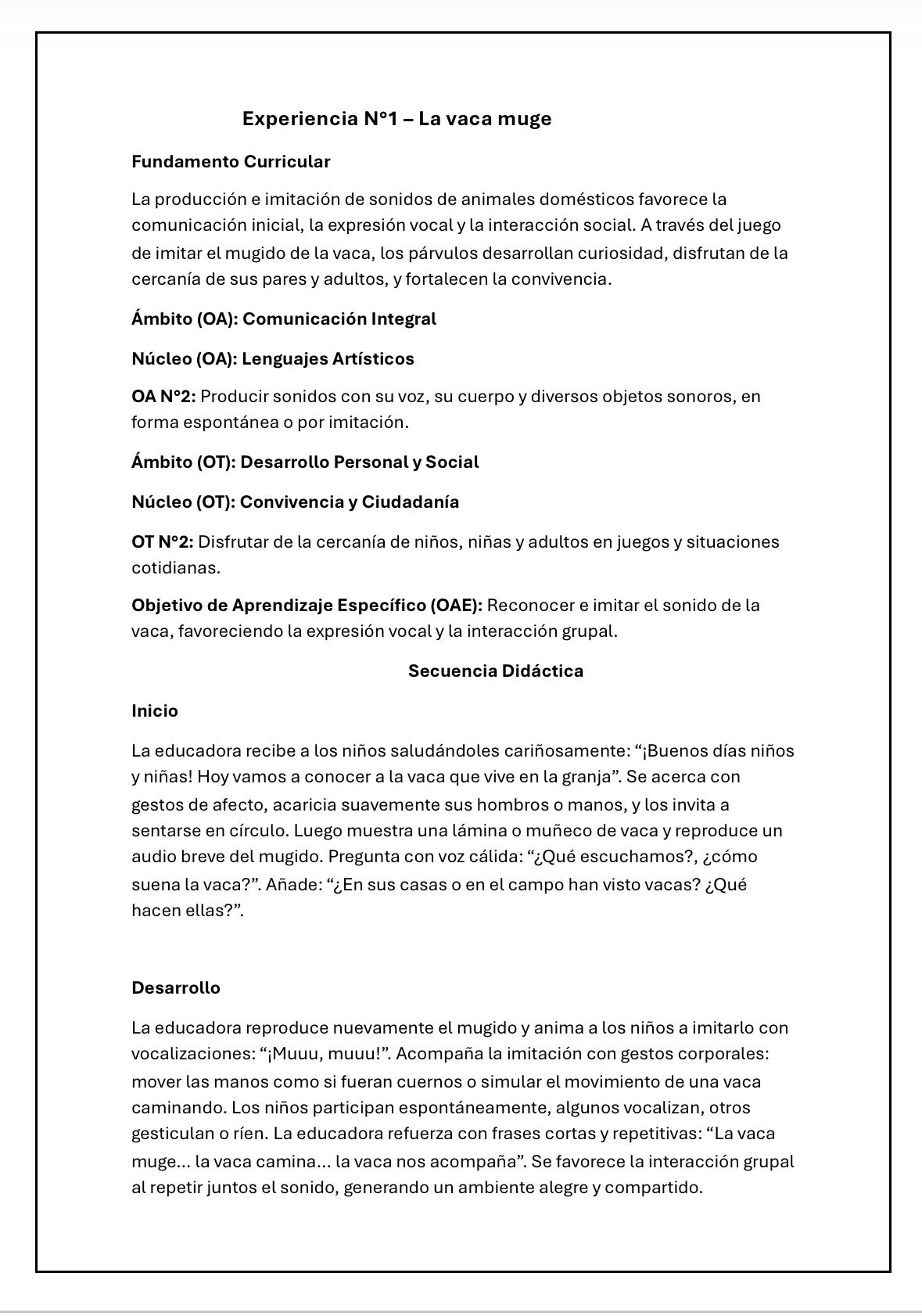 Planificaciónes Sala cuna Heterogénea “Animales de Granja”