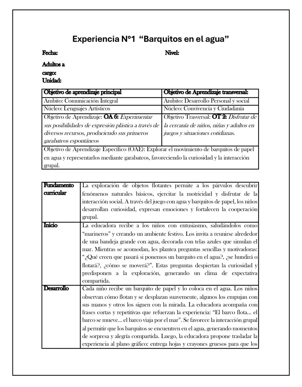 Planificación Sala Cuna Heterogénea
“Día de las Glorias Navales”