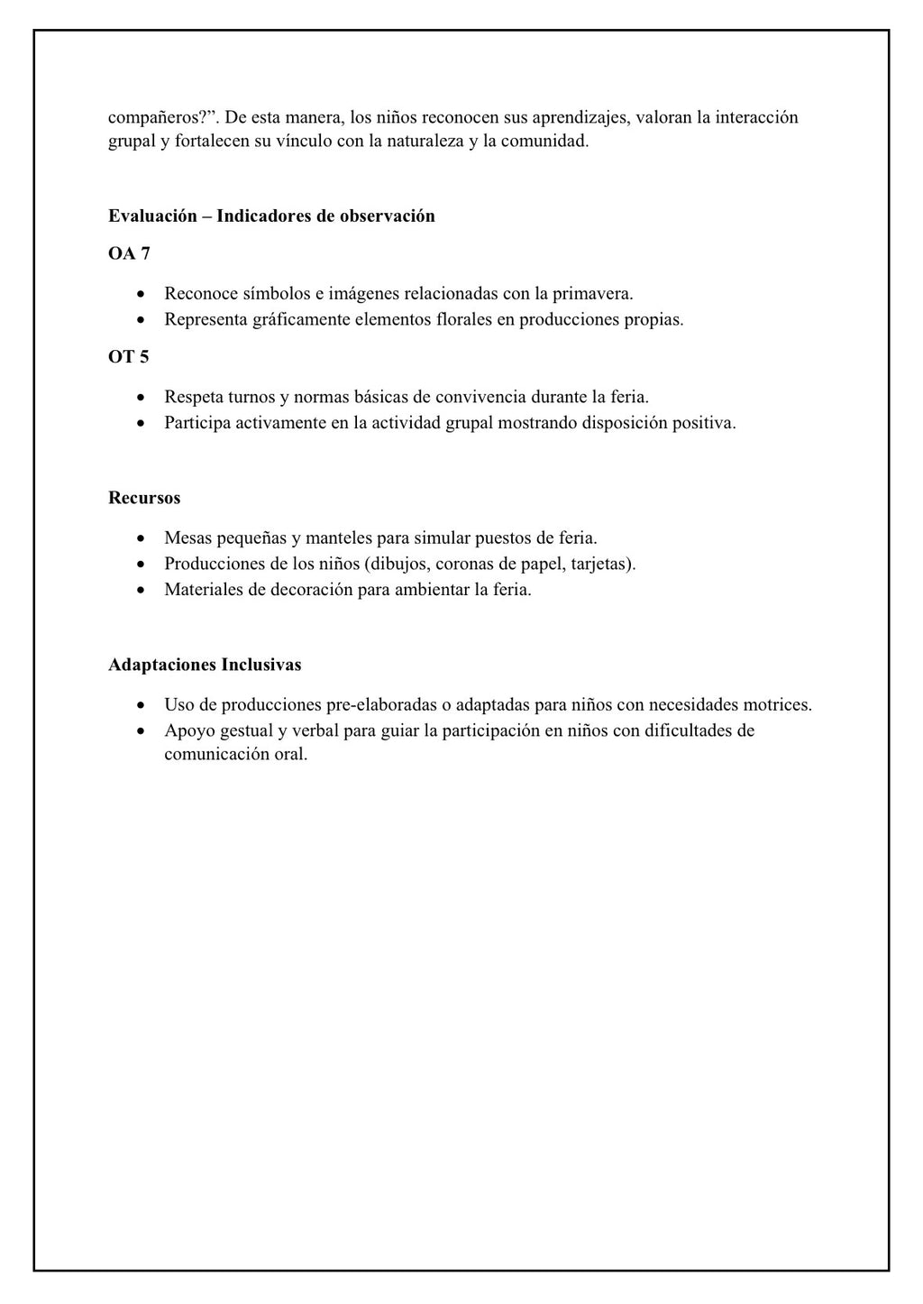🍂🌸☀️❄️ Planificación Nivel Medio Heterogéneo
“Las Estaciones del Año”