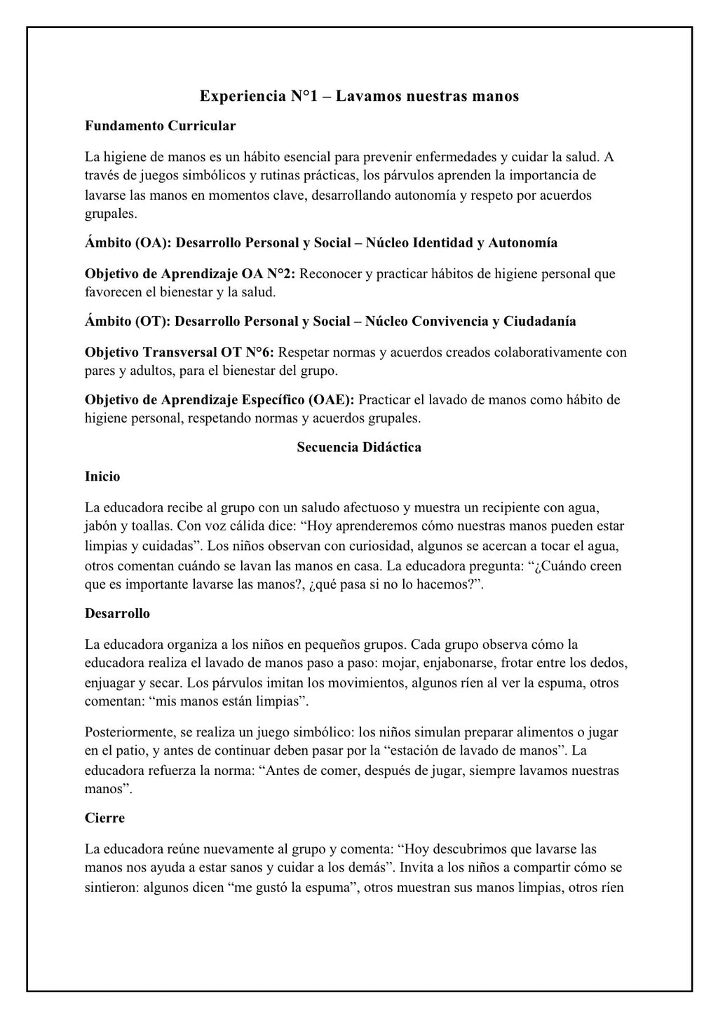 Planificaciónes Nivel transición Heterogéneo “Salud y Hábitos Higiénicos”