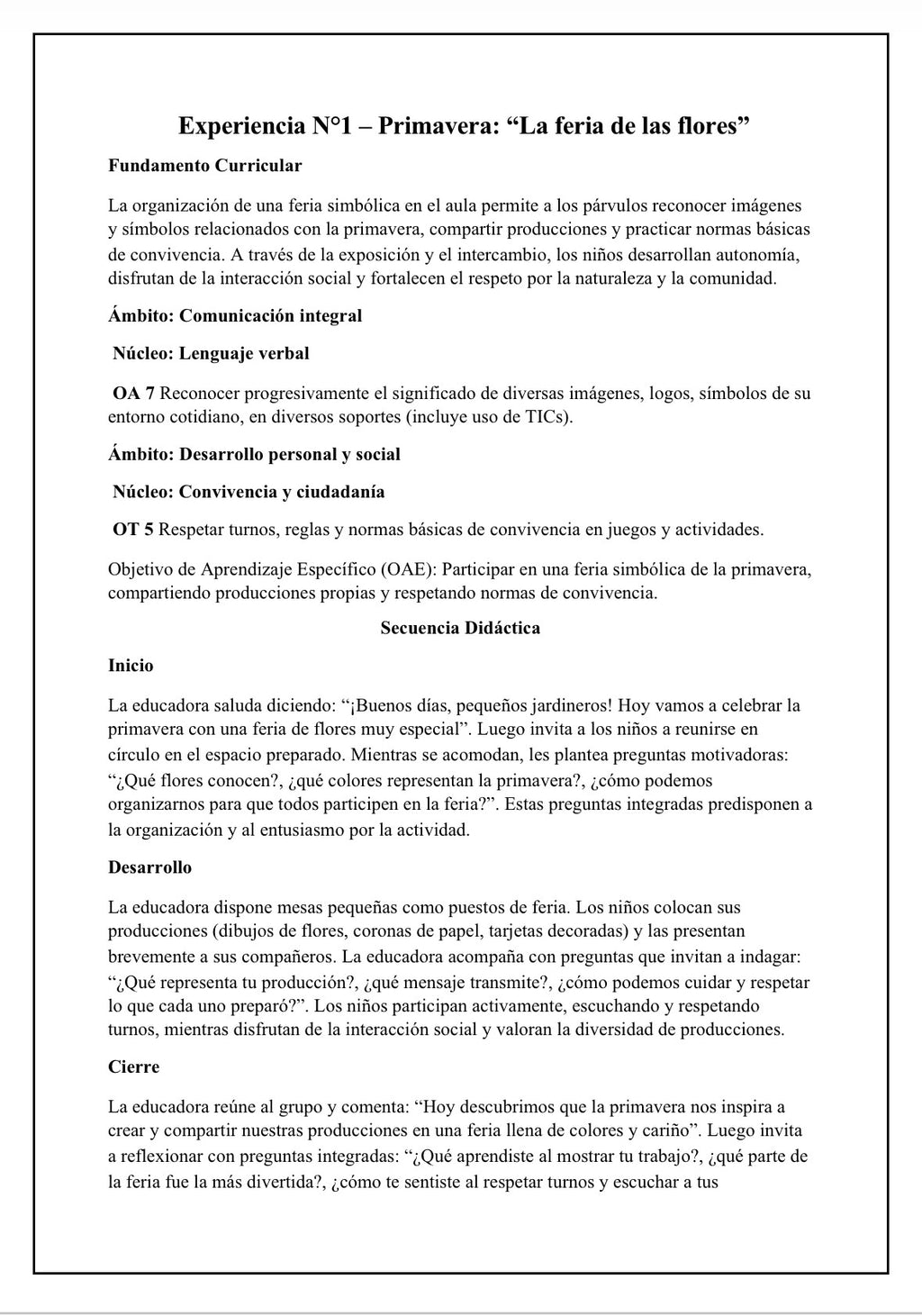 🍂🌸☀️❄️ Planificación Nivel Medio Heterogéneo
“Las Estaciones del Año”