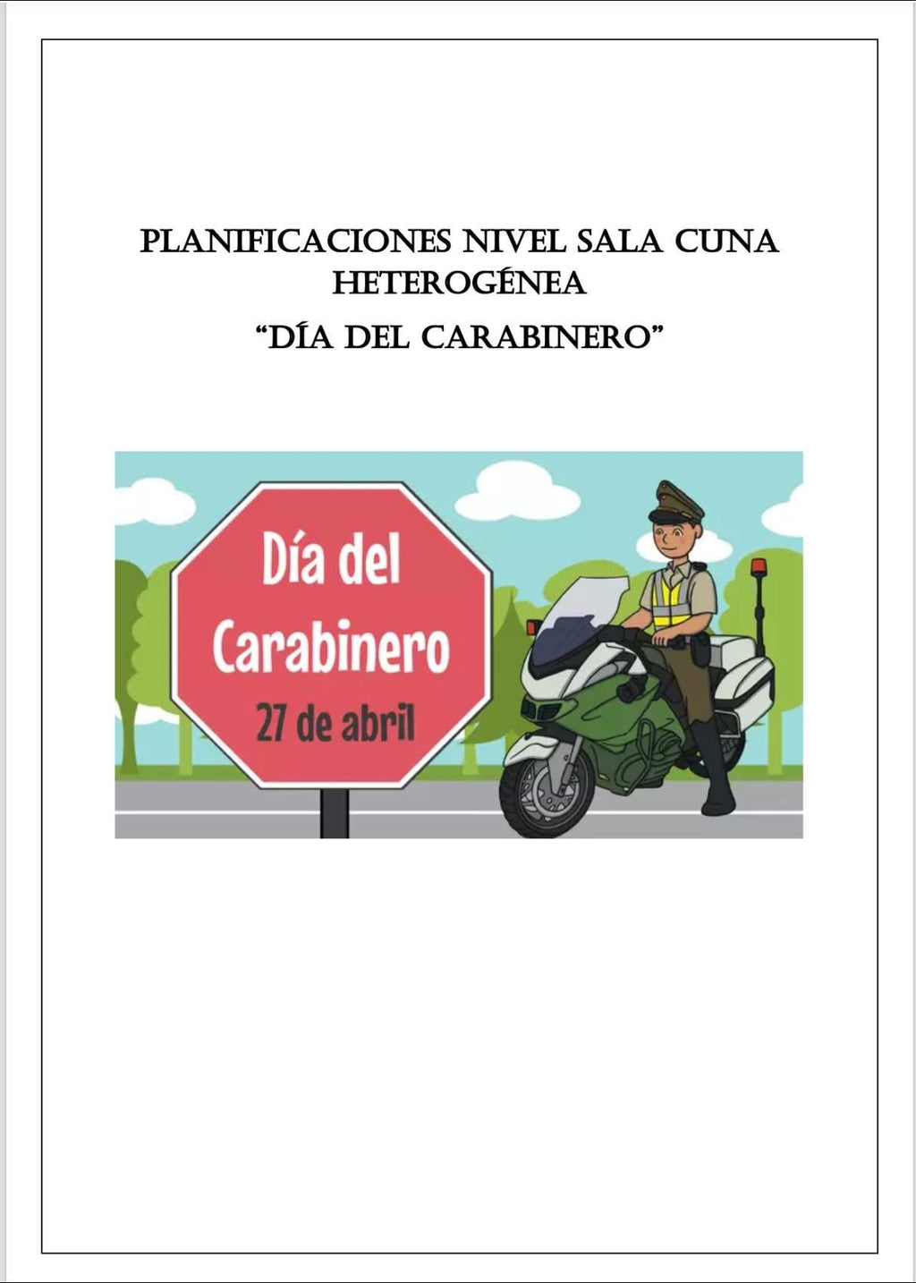 Planificación Sala Cuna Heterogénea “Día del Carabinero”