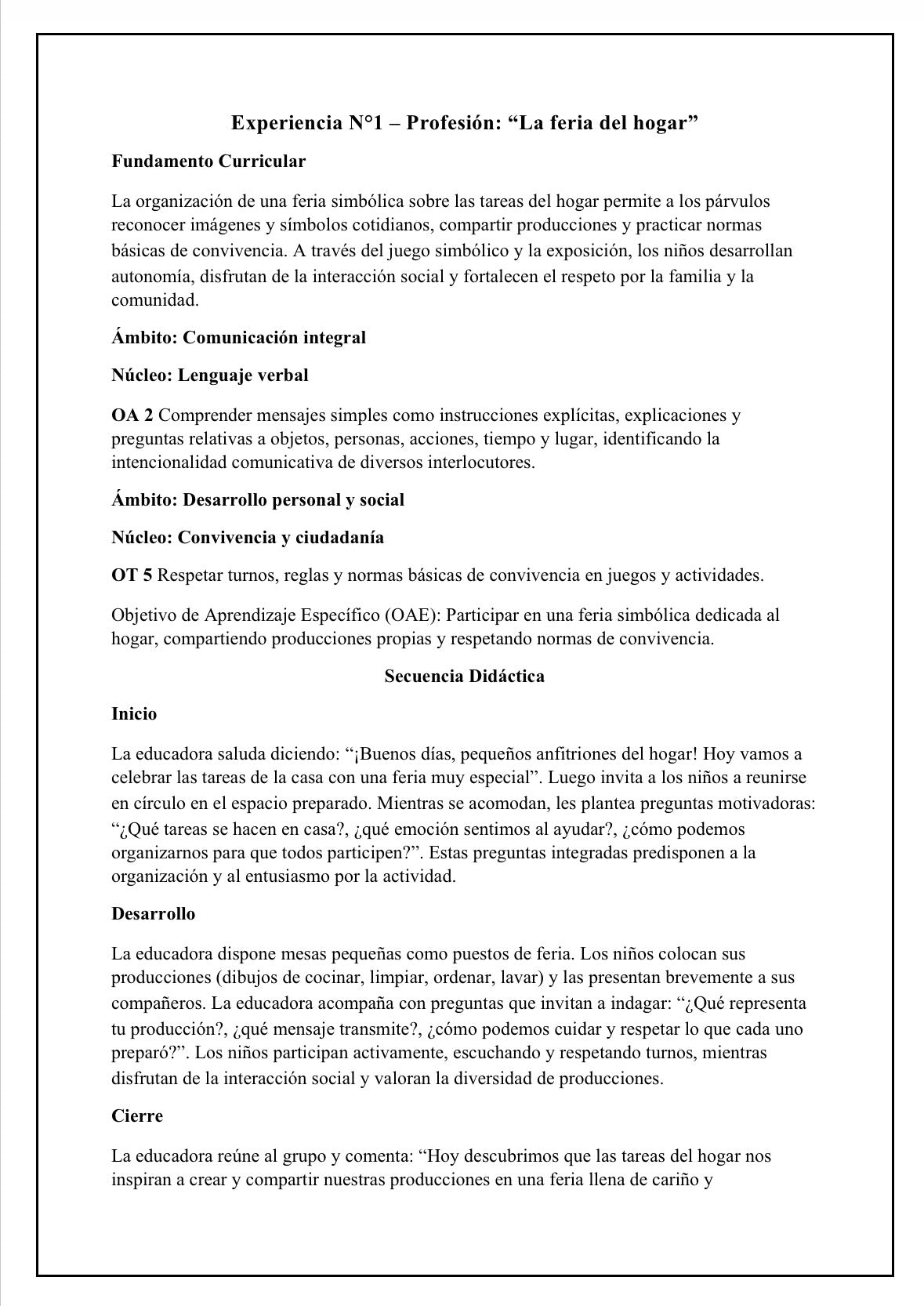 Planificación Nivel Medio Heterogéneo “Profesiones y Oficios”