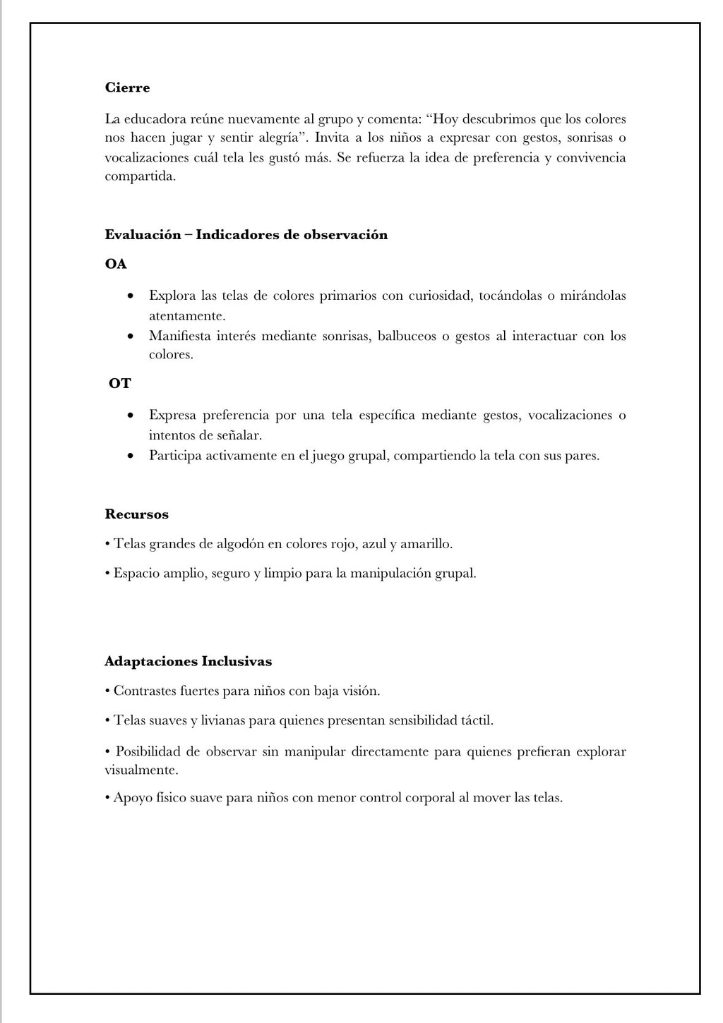 Planificaciónes Variadas Sala Cuna Heterogénea