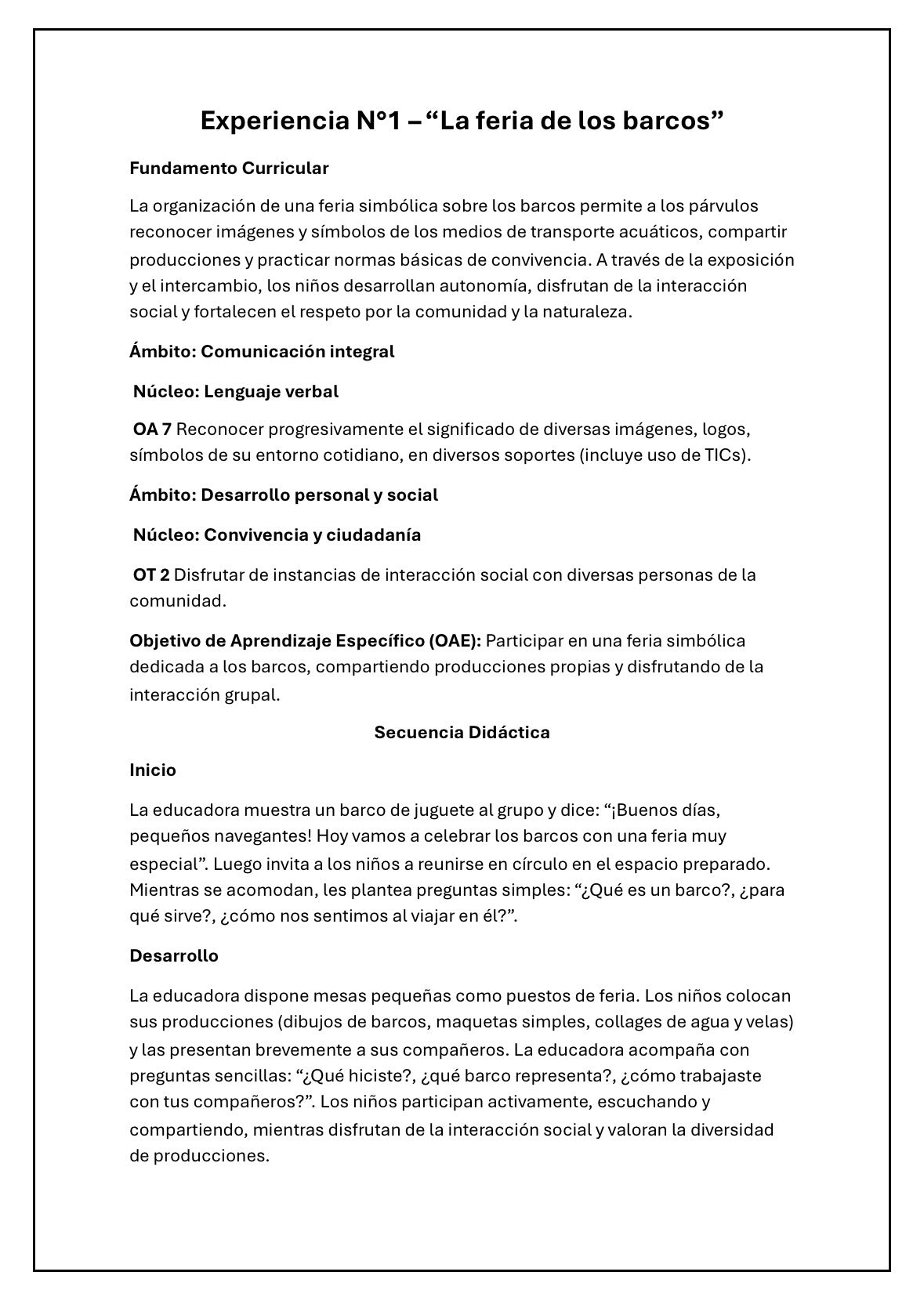 Planificación Nivel Medio Heterogéneo
“Los Medios de Transporte Acuáticos”