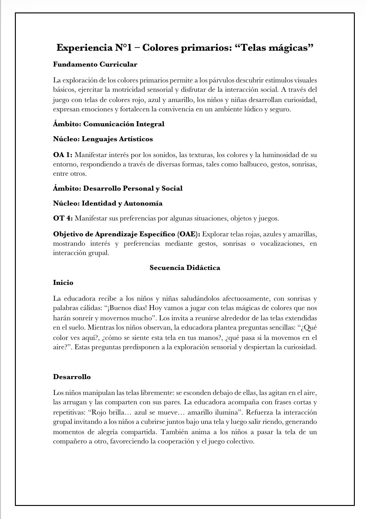 Planificaciónes Variadas Sala Cuna Heterogénea